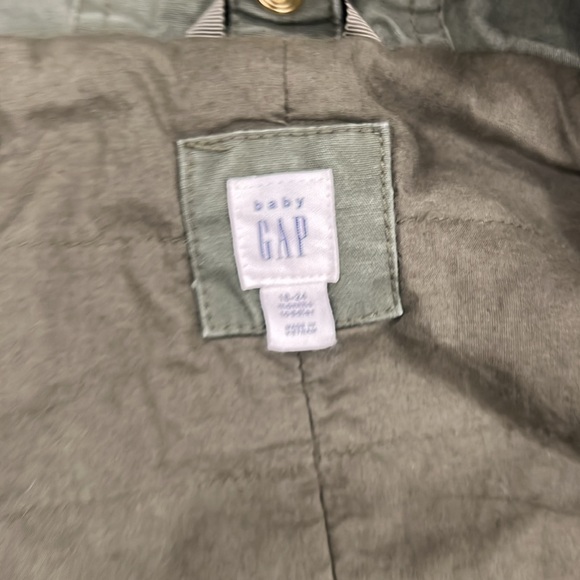 Army green Baby Gap Toddler Parka 18-24 months with zip in vest - Picture 10 of 13